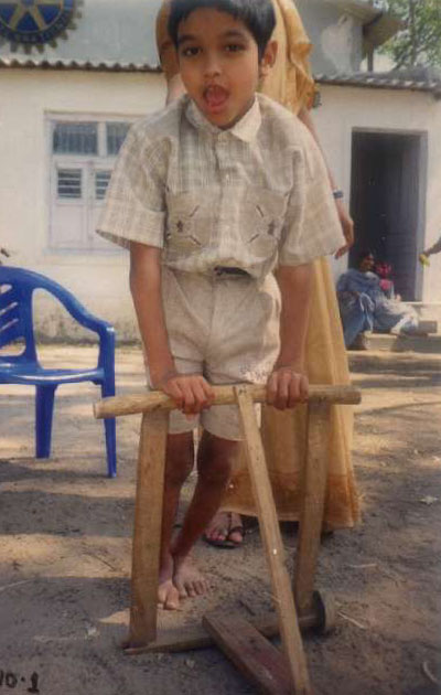Flower essences are being used with great results with handicapped students like this young fellow in Jabalpur, India.